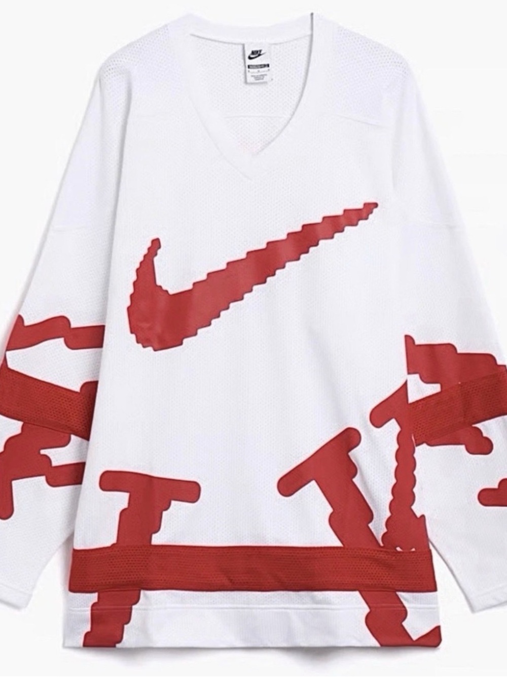 NIKE MENS SPORTSWEAR CLUB HOCKEY JERSEY_WHITE/UNIVERSITY RED HV1137-100-SIZE M